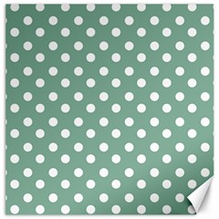 Mint Green Polka Dots Canvas 16  X 16  