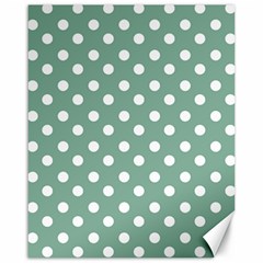 Mint Green Polka Dots Canvas 16  X 20  