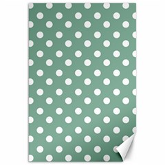 Mint Green Polka Dots Canvas 20  X 30  