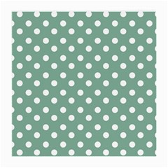 Mint Green Polka Dots Medium Glasses Cloth by GardenOfOphir