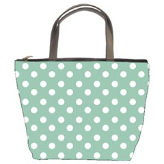 Mint Green Polka Dots Bucket Bags by GardenOfOphir