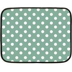 Mint Green Polka Dots Double Sided Fleece Blanket (mini) 