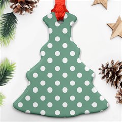 Mint Green Polka Dots Ornament (christmas Tree)