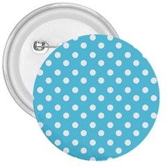 Sky Blue Polka Dots 3  Buttons