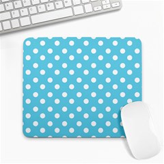 Sky Blue Polka Dots Large Mousepads