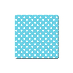 Sky Blue Polka Dots Square Magnet