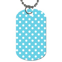 Sky Blue Polka Dots Dog Tag (two Sides)