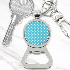 Sky Blue Polka Dots Bottle Opener Key Chains