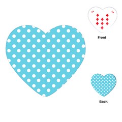 Sky Blue Polka Dots Playing Cards (heart) 