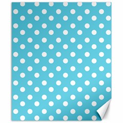 Sky Blue Polka Dots Canvas 8  X 10 