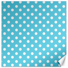 Sky Blue Polka Dots Canvas 12  X 12  