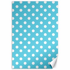 Sky Blue Polka Dots Canvas 12  X 18   by GardenOfOphir