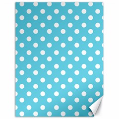 Sky Blue Polka Dots Canvas 18  x 24  