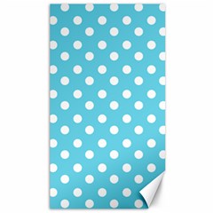 Sky Blue Polka Dots Canvas 40  X 72  