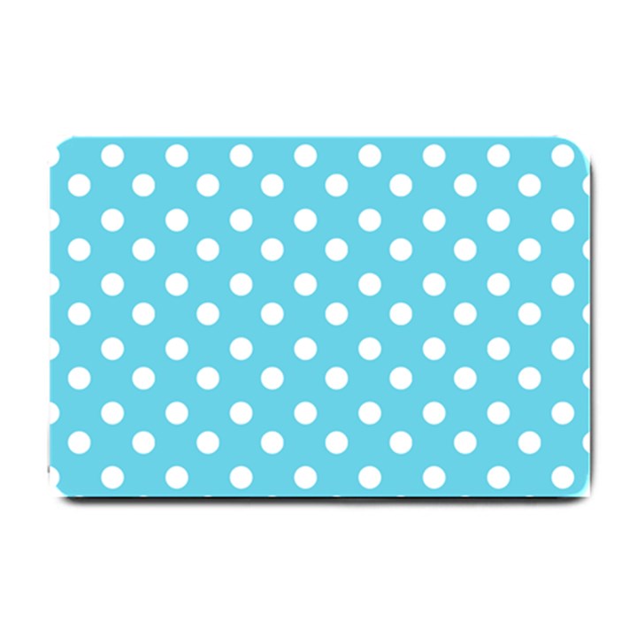 Sky Blue Polka Dots Small Doormat 