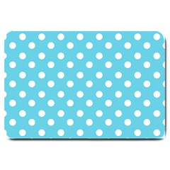 Sky Blue Polka Dots Large Doormat 