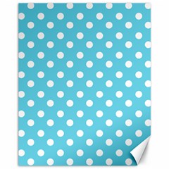 Sky Blue Polka Dots Canvas 11  X 14  