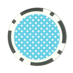 Sky Blue Polka Dots Poker Chip Card Guards (10 Pack) 