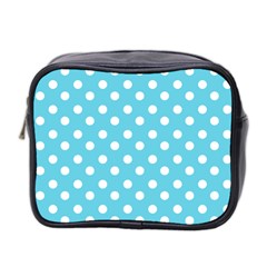 Sky Blue Polka Dots Mini Toiletries Bag 2-side