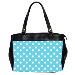 Sky Blue Polka Dots Office Handbags (2 Sides) 