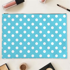 Sky Blue Polka Dots Cosmetic Bag (xxl) 