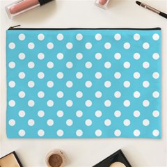 Sky Blue Polka Dots Cosmetic Bag (xxxl) 