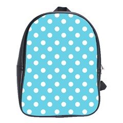 Sky Blue Polka Dots School Bags (xl) 