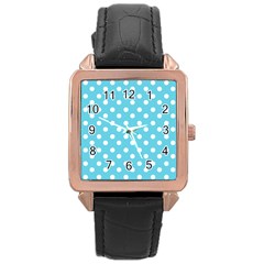 Sky Blue Polka Dots Rose Gold Watches