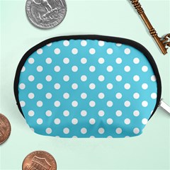 Sky Blue Polka Dots Accessory Pouches (medium) 