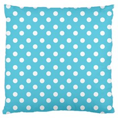 Sky Blue Polka Dots Large Flano Cushion Cases (two Sides)  by GardenOfOphir