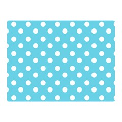 Sky Blue Polka Dots Double Sided Flano Blanket (mini) 