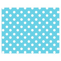 Sky Blue Polka Dots Double Sided Flano Blanket (medium) 