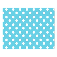 Sky Blue Polka Dots Double Sided Flano Blanket (large) 