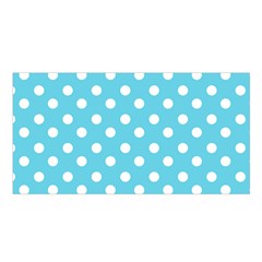 Sky Blue Polka Dots Satin Shawl