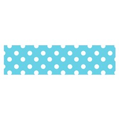 Sky Blue Polka Dots Satin Scarf (oblong)