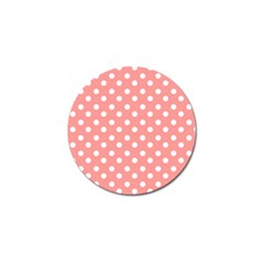 Coral And White Polka Dots Golf Ball Marker (4 Pack) by GardenOfOphir