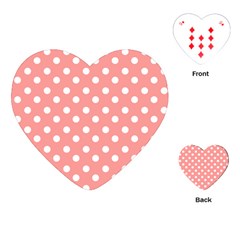 Coral And White Polka Dots Playing Cards (heart)  by GardenOfOphir