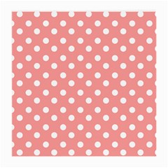 Coral And White Polka Dots Medium Glasses Cloth