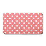 Coral And White Polka Dots Medium Bar Mats 16 x8.5  Bar Mat