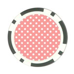 Coral And White Polka Dots Poker Chip Card Guards Front