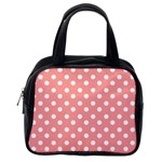 Coral And White Polka Dots Classic Handbags (2 Sides) Back