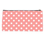 Coral And White Polka Dots Pencil Cases Back