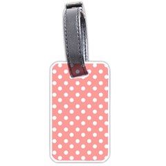 Coral And White Polka Dots Luggage Tags (one Side) 