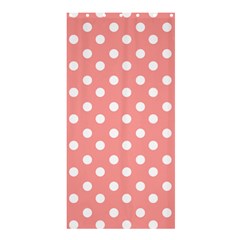 Coral And White Polka Dots Shower Curtain 36  X 72  (stall) 