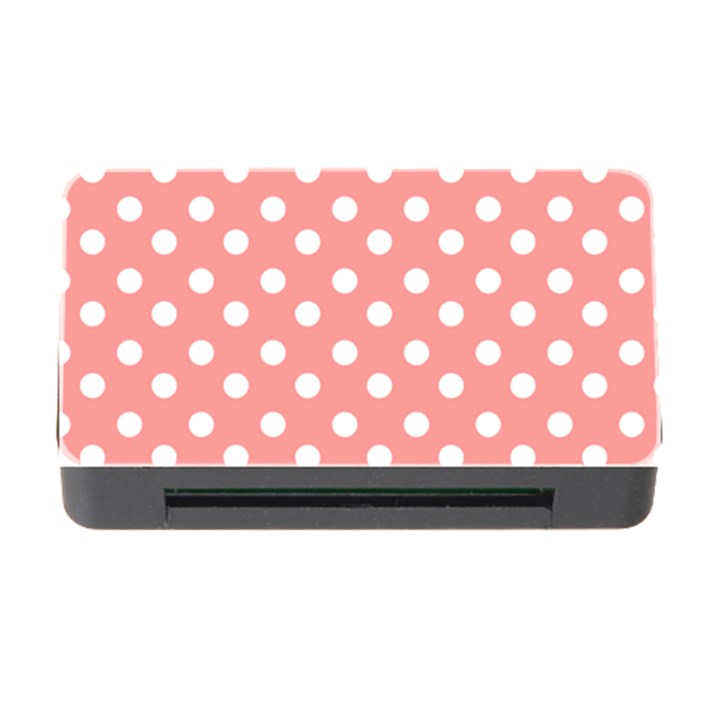 Coral And White Polka Dots Memory Card Reader with CF