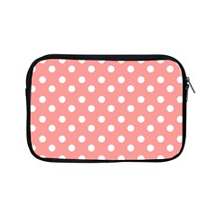 Coral And White Polka Dots Apple Ipad Mini Zipper Cases by GardenOfOphir