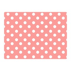 Coral And White Polka Dots Double Sided Flano Blanket (mini)  by GardenOfOphir