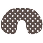 Brown And White Polka Dots Travel Neck Pillows Front