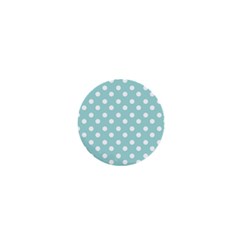 Blue And White Polka Dots 1  Mini Buttons