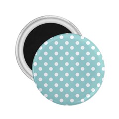 Blue And White Polka Dots 2 25  Magnets